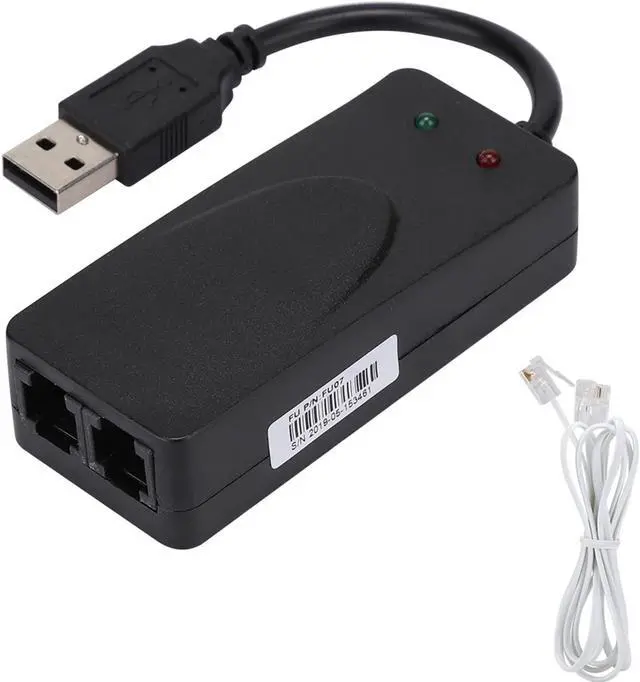 Alt view image 5 of 5 - HEITIGN External Wdows 11×8×3 Fax Modem Dual Port Usb2.0 56k External Modem Driver for 7 8 10