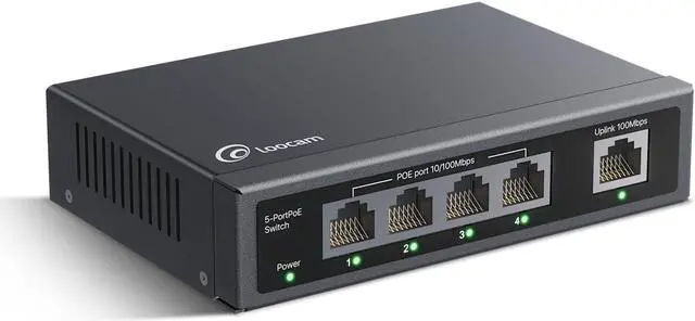 Main image of 5 Port PoE Switch(4 PoE Ports + 1 Uplink), 802.3af/at PoE+ 100Mbps, 65W Built-in Power, Extend to 250Meter, Unmanaged Plug & Play PoE+ Network Switch
