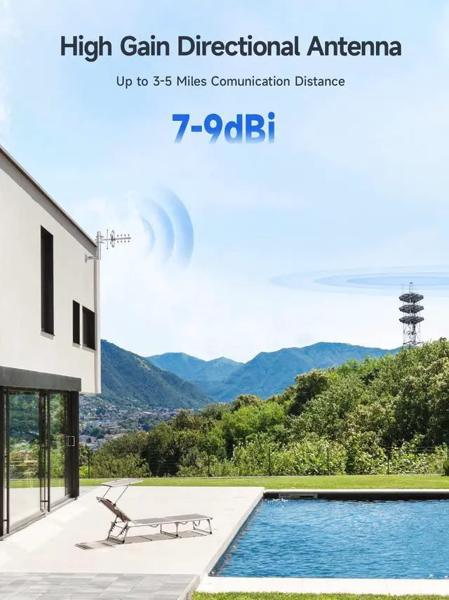 Alt view image 2 of 5 - Directional Yagi Antenna for Cell Phone Signal Booster/Cellular Repeater with SMA Female Connector 7-9 dBi 4G LTE Broadband 698-2700 Mhz Outdoor Antenna Universal