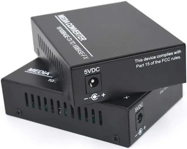 Alt view image 2 of 5 - Primeda 10/100Mbps Ethernet Media Converters, Bi-Directional Single-Mode SC Fiber - A Pair of 10/100Base-TX to 100Base-FX up to 20Km(12.4mi)