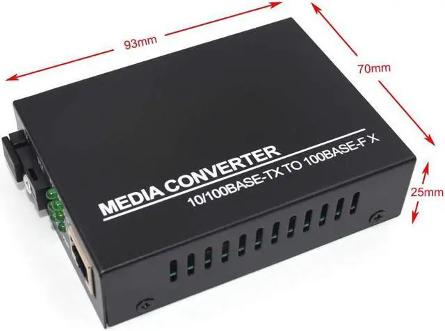 Alt view image 4 of 5 - Primeda 10/100Mbps Ethernet Media Converters, Bi-Directional Single-Mode SC Fiber - A Pair of 10/100Base-TX to 100Base-FX up to 20Km(12.4mi)