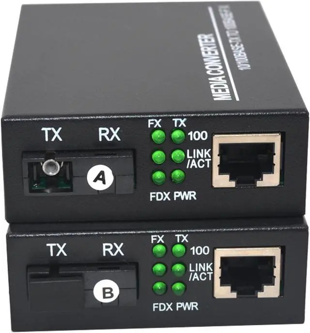 Main image of Primeda 10/100Mbps Ethernet Media Converters, Bi-Directional Single-Mode SC Fiber - A Pair of 10/100Base-TX to 100Base-FX up to 20Km(12.4mi)