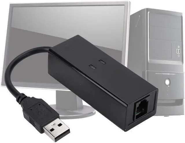 Alt view image 3 of 5 - USB 2.0 Specification 56K Download Speeds External Dial Up Voice, 14.4 Kbps Fax Mode 48K Data Upload Fax Data Modem, Quick Connect(V.92) for ME