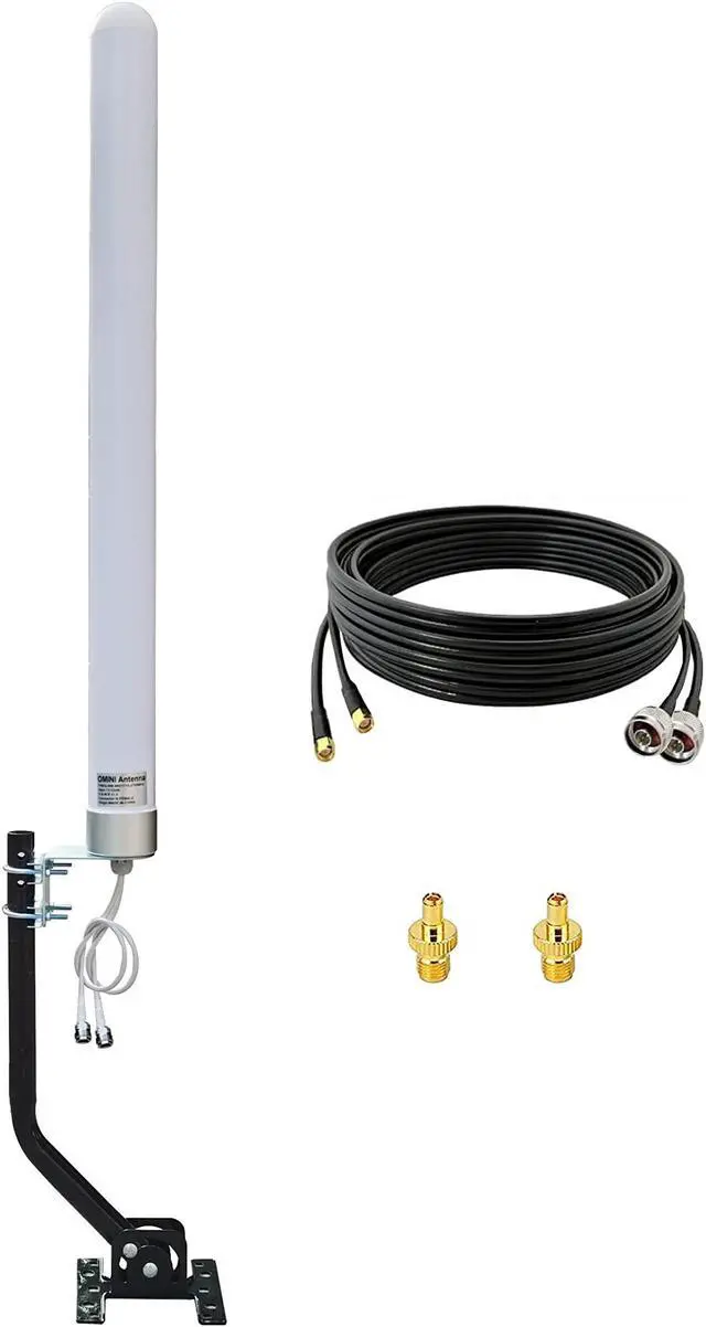 Main image of Outdoor Omni Directional 2x2 MIMO 4G LTE Antennas, 4G/ LTE Modem Antenna SMA TS9 with 10Meter Cable/Mounting Pole for 4G LTE WiFi Hotspot (Full Kit)