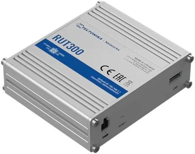 Alt view image 3 of 5 - Teltonika RUT300 000100 Industrial Ethernet Router, Sturdy Aluminum Housing, Compatible with Teltonika Remote Management System, 5 x Fast Ethernet Ports (10/100 Mbps), Passive PoE, USA PSU, Silver