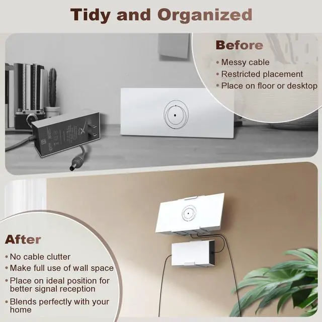 Alt view image 3 of 5 - TiMOVO Starlink Gen 3 Router Mount, Starlink Mounting Kit for Router and Power Supply, Wall Mount Holder Set with Screws & Removable Adhesive, V3 Internet Kit Satellite Bracket