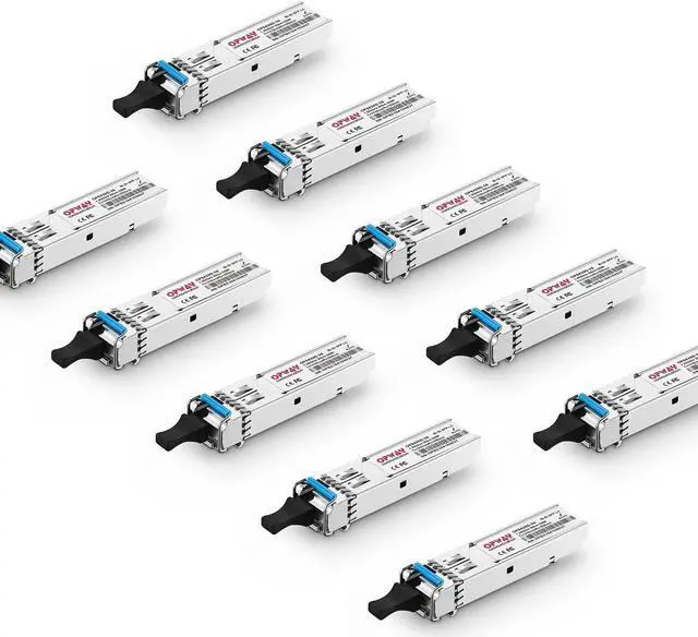 Main image of Tongyu 10PCS/Pack 1.25Gb/s SFP Single LC Module 1310nm/1550nm 20km Bi-Directional Network Transceiver for Cisco Ubiquiti UF-SM-1G Netgear Mikrotik Other Open Switches 1000Base-LX Ethernet OP5420D-35