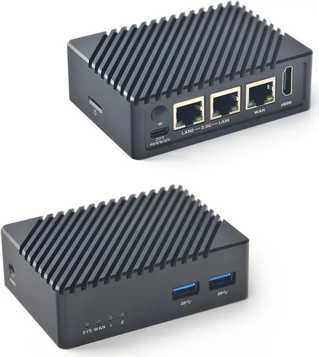 Main image of FriendlyElec Nanopi R5S Mini Router OpenWRT with Three Gbps Ethernet Ports LPDDR4X 4GB RAM Based in RK3568 Soc for IOT NAS Smart Home Gateway Support Linux Ubuntu (with CNC Metal Case)