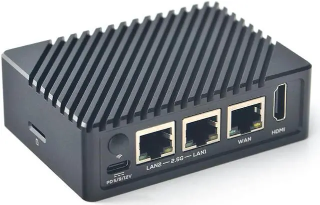 Alt view image 3 of 5 - FriendlyElec Nanopi R5S Mini Router OpenWRT with Three Gbps Ethernet Ports LPDDR4X 4GB RAM Based in RK3568 Soc for IOT NAS Smart Home Gateway Support Linux Ubuntu (with CNC Metal Case)