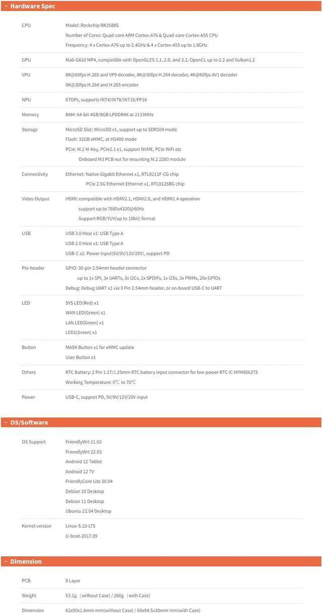 Alt view image 2 of 5 - Nanopi R6C Mini Wireless WiFi Router OpenWRT with PCle Gbps Ethernet LPDDR4X 8GB RAM RK3588S Soc 6Tops NPU Mali-G610 GPU for NAS Smart IoT Gateway Support Ubuntu Debian (with CNC Metal Case)