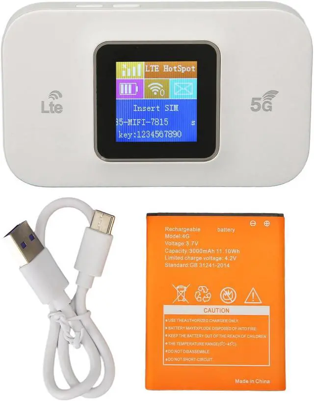 Alt view image 4 of 5 - Unlocked Mobile WiFi Hotspot, 4G LTE Router, 300Mbps Unlocked Wireless Mobile WiFi Hotspot Router, Up to 10 Devices Connection