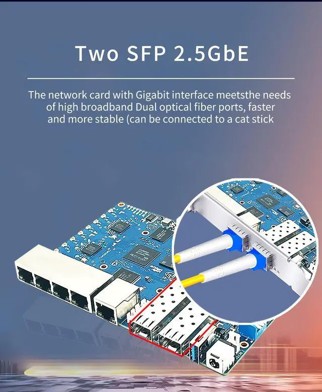 Alt view image 5 of 5 - youyeetoo Bananapi BPI-R3 WiFi 6 Router Board with MediaTek MT7986 Chip Dual GbE LAN for IoT Router, VPN Client&Server, OpenWrt Projects (Banana Pi BPI-R3 Router Kits)