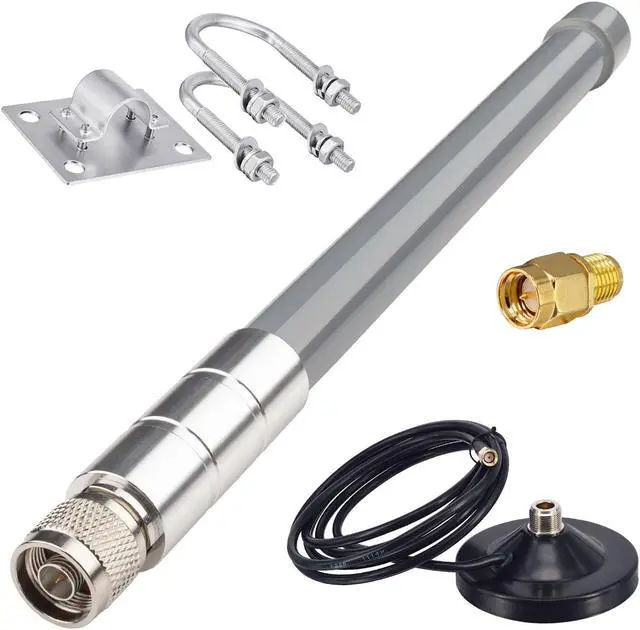 Main image of YOTENKO 5GHz Wi-Fi 6 Antenna 3dBi Omnidirectional, IP67 Waterproof 5150-5850MHz Fiberglass Antenna with Strong Magnetic Base & 10ft Cable, SMA Adapters for Routers, Access Points, Marine and RV