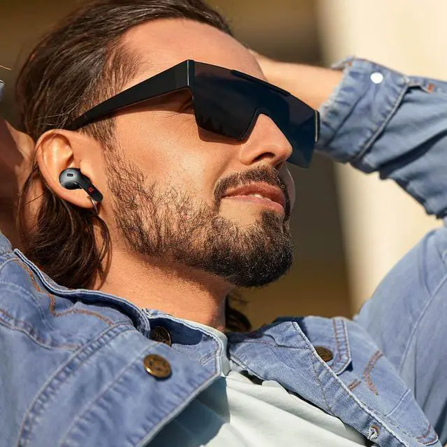 Alt view image 4 of 5 - Compaq wirless Earbuds QBuds, Bluetooth with immersive Premium Sound, Touch Control, Long Distance (10 k), LED Display Charging case, IPX7 Sweat- Resistant, Compatible w/Android & iOS (Black)