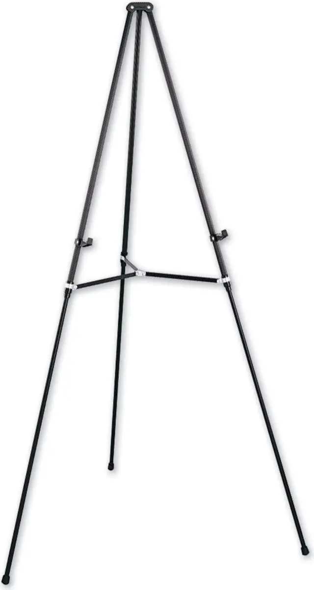 Main image of Quartet Easel, Aluminum, Lightweight, Telescoping, 66" Max. Height, Supports 25 lbs, Black (51E)