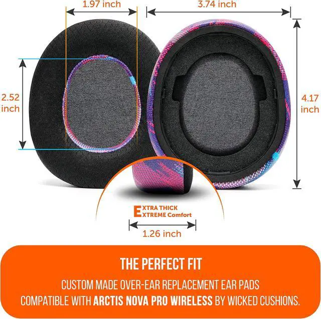 Alt view image 3 of 5 - WC Freeze Nova Pro Wireless - Cooling Gel Earpads for Arctis Nova Pro Wireless ONLY (Doesnt Fit Other Models), Made by Wicked Cushions, Improved Durability, Thickness & Sound Isolation | Speed Racer