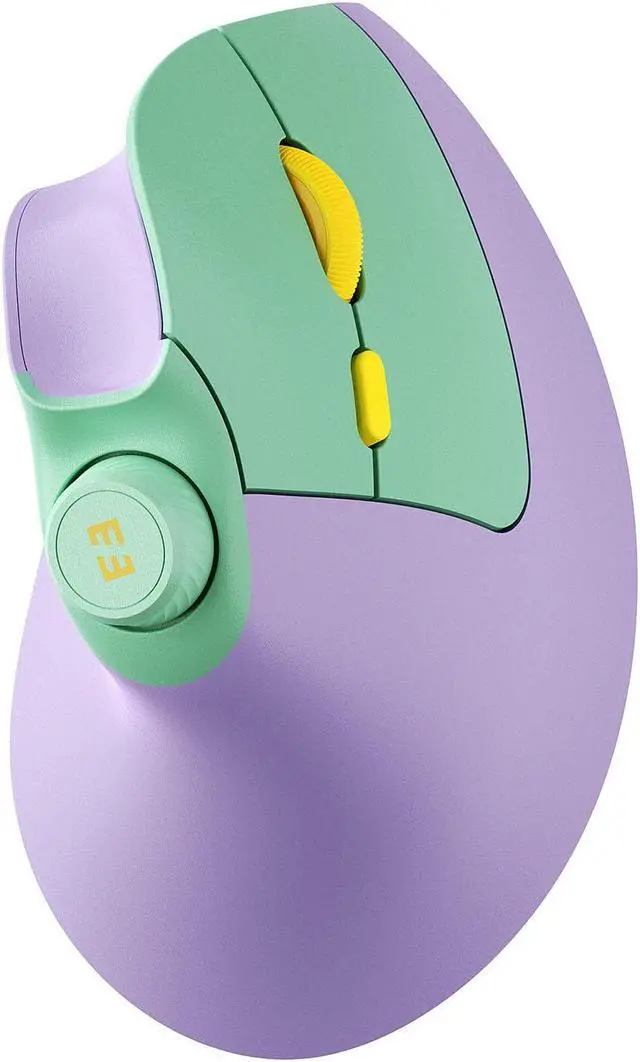 Main image of seenda Ergonomic Mouse Rechargeable, Vertical Wireless Mouse with Volume knob, Quiet clicks, 3 Device Connection (Bluetooth or USB), Optical Mice for Windows, PC/Mac- Purple