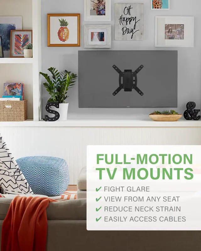 Alt view image 3 of 5 - SANUS Full Motion TV Mount - Single Stud 19 to 40 inch TV Wall Mount Tilts, Extends & Swivels - Easy DIY Install includes All Hardware & Post Install Leveling - Great for Corners