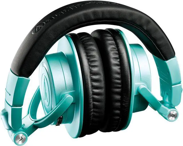 Alt view image 3 of 5 - Audio-Technica ATH-M50xBT2IB Wireless Over-Ear Headphones, Ice Blue