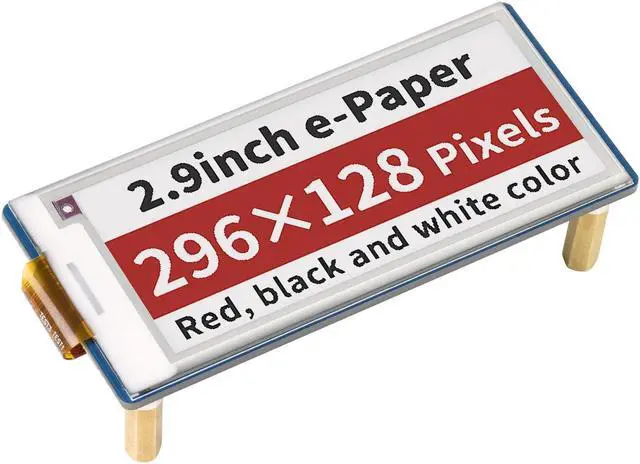 Main image of Waveshare 2.9inch E-Paper E-Ink Display Module (B) for Raspberry Pi Pico 296×128 Pixels Red/Black/White