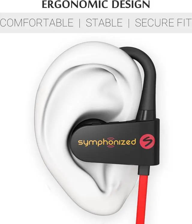 Alt view image 4 of 5 - Symphonized Wireless Sport Earbuds - Neckband Bluetooth Headphones with Earhooks, Running Earbuds with Microphone