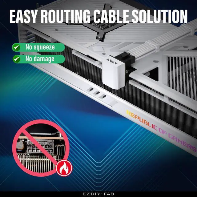 Alt view image 4 of 5 - EZDIY-FAB 12VHPWR 12+4 Pin Angle Connector Power Adapter for RTX40' Series Graphics Card, Supports 600W Output, Comptatible to RTX4090,4080,4070ti -180 Degrees STD Type- White-1 Pack
