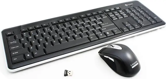 Main image of I-Rocks RF-6577L-BK  Retro 2.4GHz Wireless Keyboard and Mouse Combo (Black)