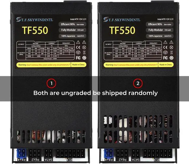 Alt view image 4 of 5 - Flex ATX 550W Power Supply Fully Modular PSU Full Voltage 110/220V AC Full Power for POS AIO System Desktop Gaming Server Small Form Factor Mini ITX Computer Power Supplies (TF550B)