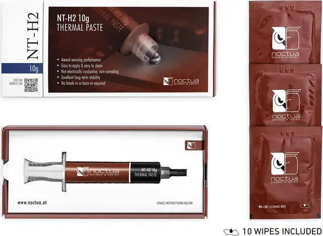 Alt view image 3 of 5 - Noctua NT-H2 10g, Thermal Computer Paste incl. 10 Cleaning Wipes (10g)