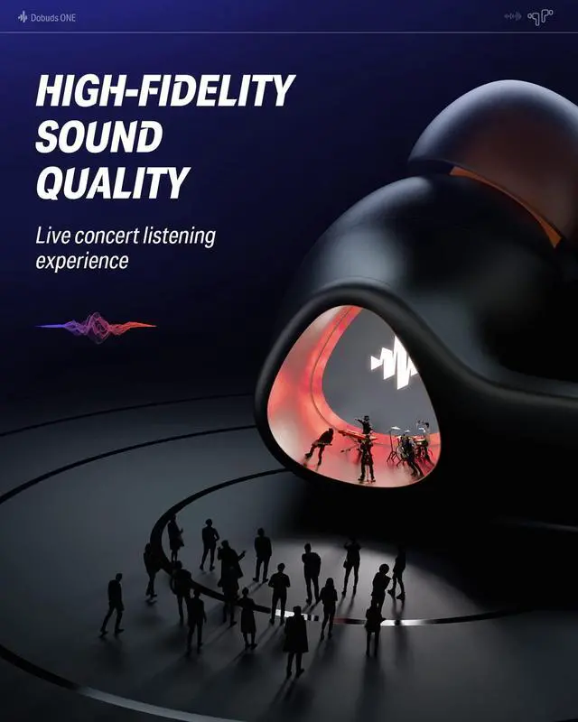 Alt view image 2 of 5 - Donner Noise Cancelling Wireless Earbuds, Bluetooth 5.2 Earphones with 4 Mic Clear Calls, 12mm Drivers, App for Custom EQ, 32H Playtime, Fast Charging, Transparency - Dobuds ONE,Black