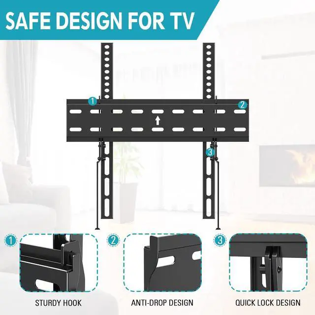Alt view image 5 of 5 - MOUNTUP Tilting TV Wall Mount for 26-55 Inch TVs & Single Stud TV Wall Mount Swivel TV Wall Mount