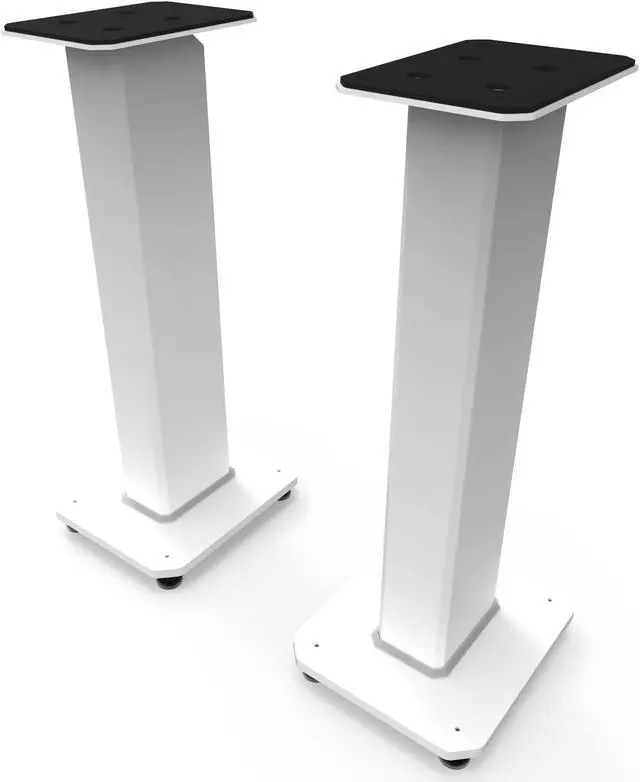Main image of Kanto SX26 Universal Fillable Speaker Floor Stands for Bookshelf Speakers | 26" Tall | Adjustable Isolation Feet | Dedicated Cable Channel | Fill Bags & Level Incl. | Pair | White