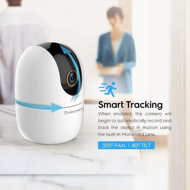 Alt view image 3 of 5 - Amcrest 4MP WiFi Camera Indoor Camera, Sound & Baby Monitor, Human & Pet Detection, Motion-Tracking, w/ 2-Way Audio, Phone App, Pan/Tilt Wireless IP, Night Vision, Smart Home ASH41-W