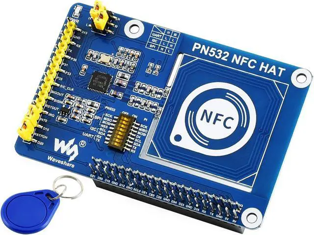 Main image of PN532 NFC HAT for Raspberry Pi 4B/3B+/3B/2B/Zero/Zero W - I2C / SPI/UART Interface, Supports Various NFC/RFID Cards