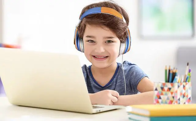 Alt view image 3 of 5 - eKids Blippi Headphones for Kids, Wired Headphones for School, Home or Travel, Tangle Free Stereo Earphones with Parental Volume Control, Connect via 3.5mm Jack