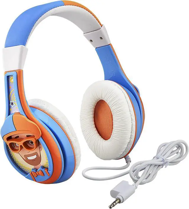 Main image of eKids Blippi Headphones for Kids, Wired Headphones for School, Home or Travel, Tangle Free Stereo Earphones with Parental Volume Control, Connect via 3.5mm Jack