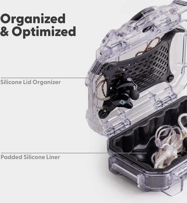 Alt view image 3 of 5 - Evergreen | in Ear Monitor Protective Cases for IEM - Waterproof/USA Made - Suitable for KZ ZS10/ZS10 Pro/ZSN/ZST/AS10/AS16/Sure SE215-CL/SE201-K (52 Clear)