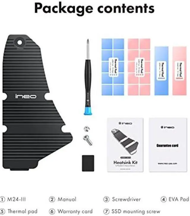 Alt view image 5 of 5 - ineo PS5 Dust-Proof Heatsink, M.2 NVME SSD Heatsink for PS5 (not for PS5 Slim) Internal PCIe M.2 NVMe Gaming SSD, Magnesium Aluminum Alloy Designed with Pure Copper Strip [M24]