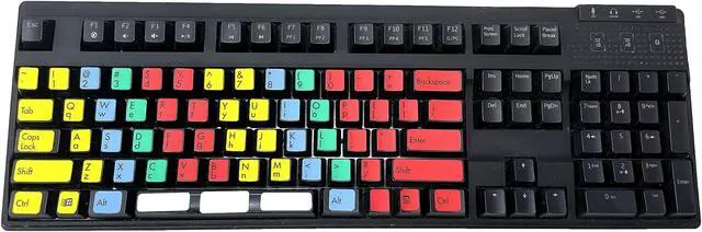 Alt view image 3 of 4 - Finger Position Keyboard Stickers Labels Decals for the Beginning Typing Student to Graphically Showing"Typing Zones" for each Finger (Lexan Polycarbonate Material, 3M Adhesive)