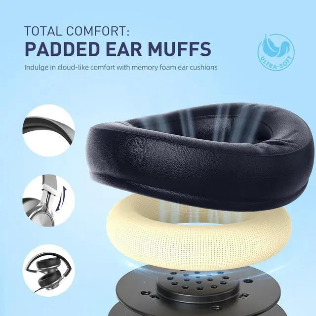 Alt view image 3 of 5 - AILIHEN Headphones Wired with Microphone & Volume Control, Over-ear Foldable Noise Isolation Headsets 3.5mm for Teens Adult (Grey)