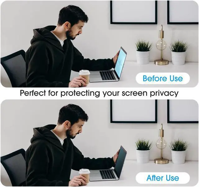 Alt view image 5 of 5 - amFilm New MacBook Air 13.6 inch (2025, M4)(2024, M3)(2022, M2) Privacy Glass Screen Protector Model A2681 [9H Hardness][ Anti-Scratch][ Anti-fingerprint]