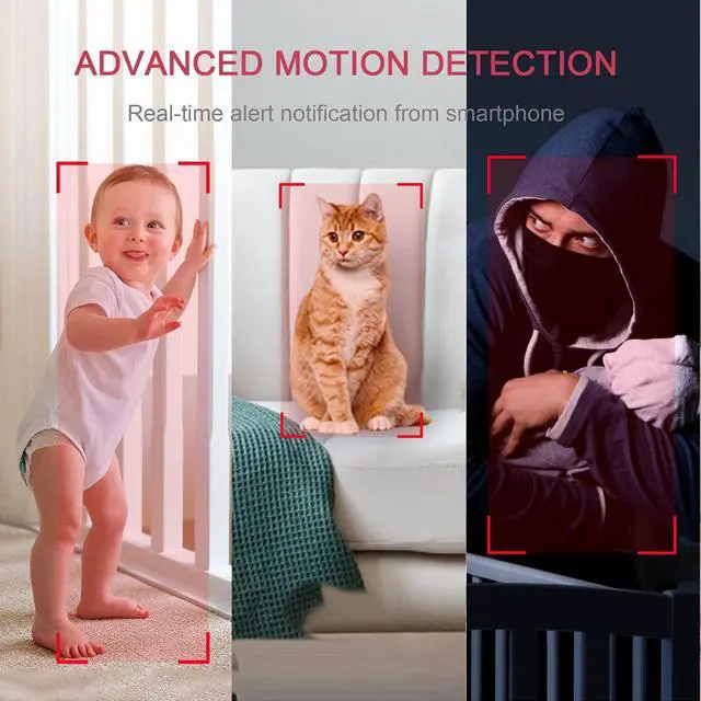 Alt view image 3 of 5 - LaView Security Cameras 4pcs, Home Security Camera Indoor 1080P, Wi-Fi Cameras Wired for Pet, Motion Detection, Two-Way Audio, Night Vision, Phone App, Works with Alexa, iOS & Android & Web Access