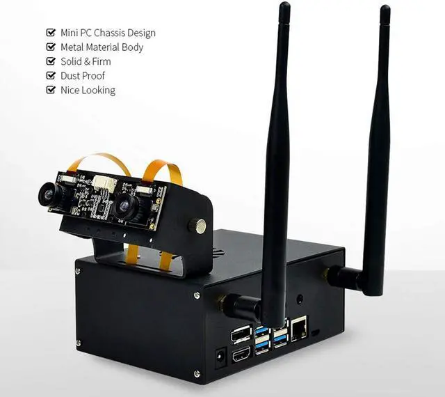 Alt view image 2 of 5 - Jetson Nano Metal Case with 5V Cooling Fan Compatible with Jetson Nano Developer Kit B01 (4GB),with Camera Holder Reset,Power Button,for Waveshare IMX219 Series Camera,Wireless-AC8265