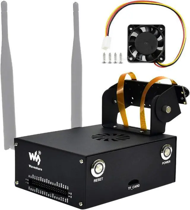 Main image of Jetson Nano Metal Case with 5V Cooling Fan Compatible with Jetson Nano Developer Kit B01 (4GB),with Camera Holder Reset,Power Button,for Waveshare IMX219 Series Camera,Wireless-AC8265