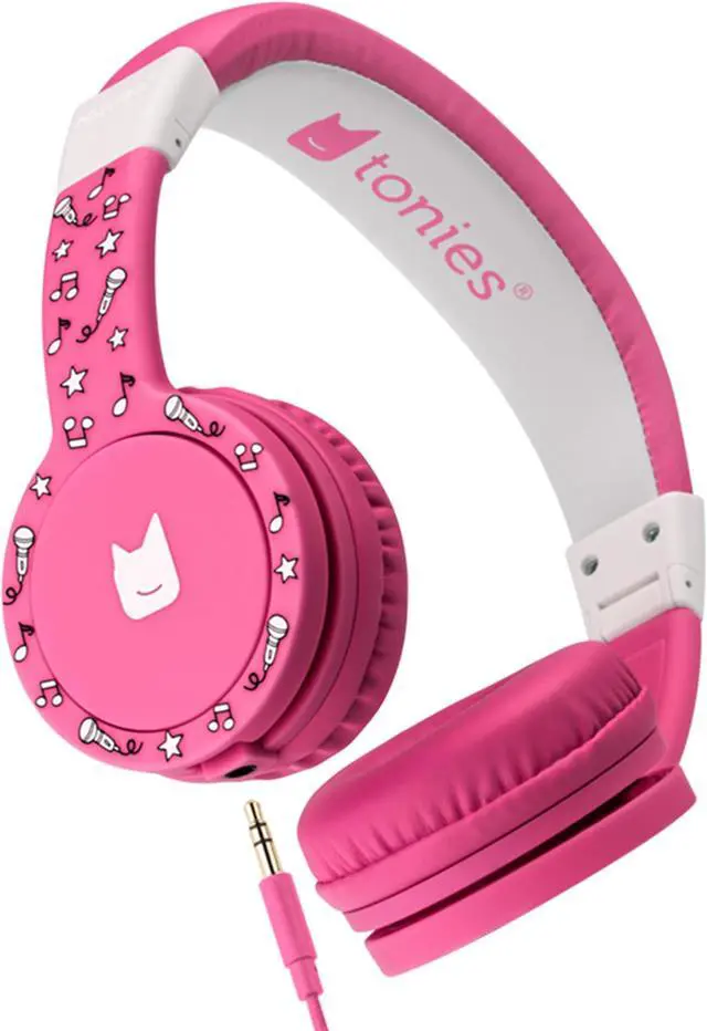 Main image of Tonies Foldable Wired Headphones for Kids - Comfortably Designed to fit On-Ear - Works with Toniebox and All 3.5mm Devices - Pink