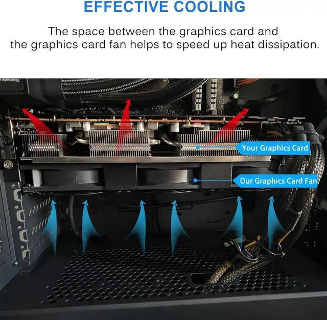 Alt view image 4 of 5 - GDSTIME Graphic Card Fans, PCI Slot 3 x 90mm 92mm Fans, Graphics Card Cooler, Video Card VGA Cooler
