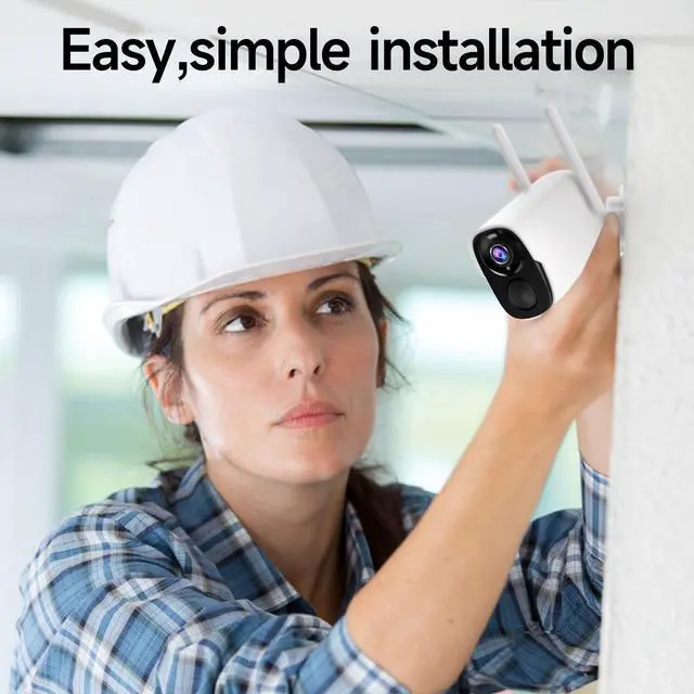 Alt view image 3 of 5 - Rraycom Solar Camera Security Outdoor, Solar Powered WiFi System Surveillance Camera with 2K Color Night Vision, 2 Way Talk, Spotlight & Siren, Compatible with Alexa, BW4PLUS-SP, BW4P-SP-W-4PC