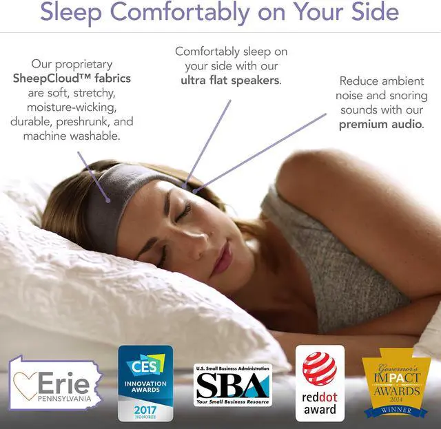 Alt view image 2 of 5 - SleepPhones Wireless Sleep Headphones by AcousticSheep V8 | 24-Hour Battery | Original and Most Comfortable Bluetooth Headphones for Sleeping (Medium, Soft Gray Fleece)