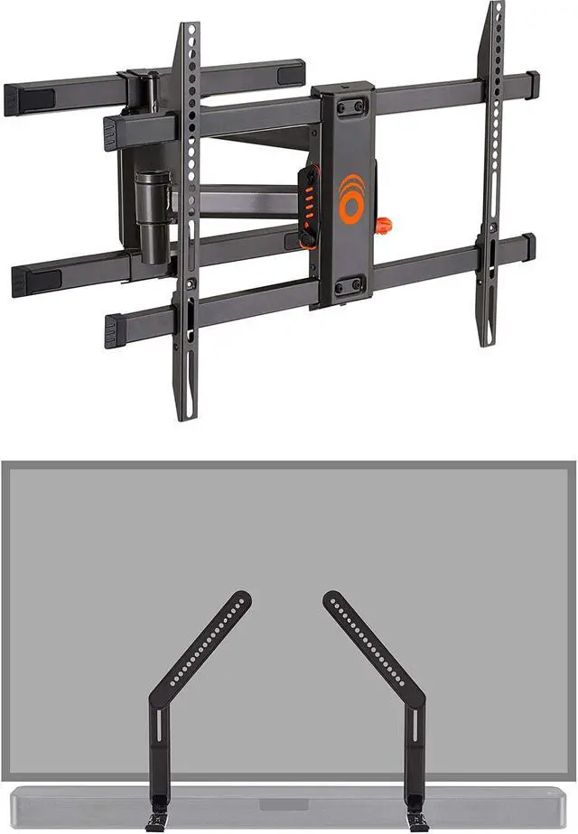 Main image of ECHOGEAR Full Motion Articulating Wall Mount & Sound Bar Mounting Bracket - for TVs Up to 82" - Height Adjustable Soundbar Mount