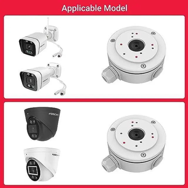 Alt view image 4 of 5 - FOSCAM FABV5 Waterproof Junction Box for V5EP V8EP T5EP T8EP V5P V4EC Poe/WiFi IP Surveillance Camera, Round